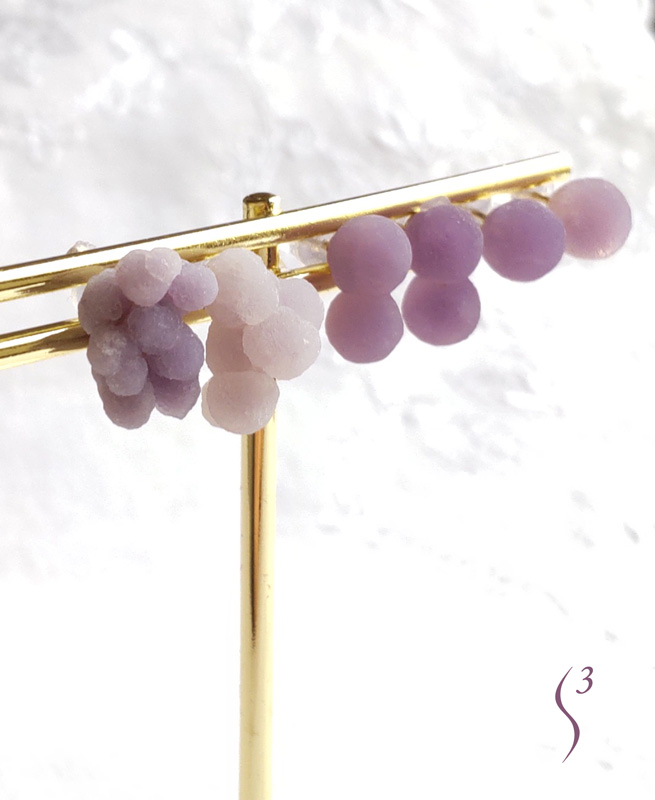 Grape chalcedony earrings