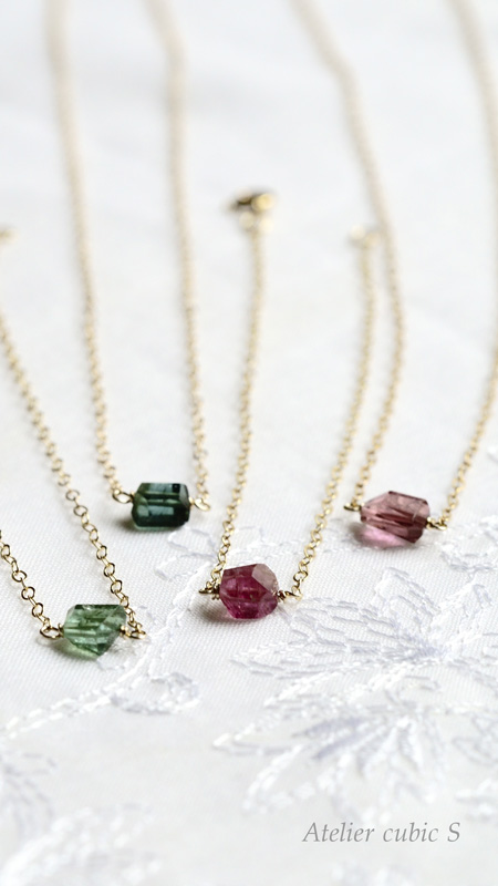トルマリンのゴールドフィルドネックレス＆ブレスレット