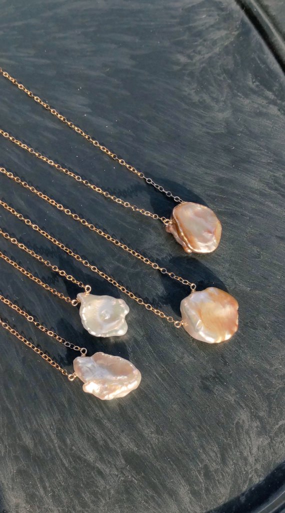 Fresh water pearl 14KGF Chain Necklace